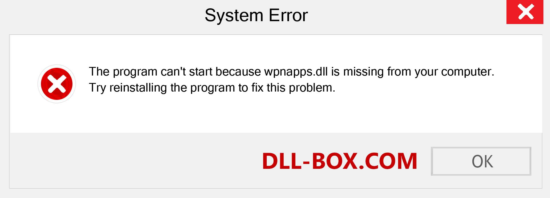  wpnapps.dll file is missing?. Download for Windows 7, 8, 10 - Fix  wpnapps dll Missing Error on Windows, photos, images