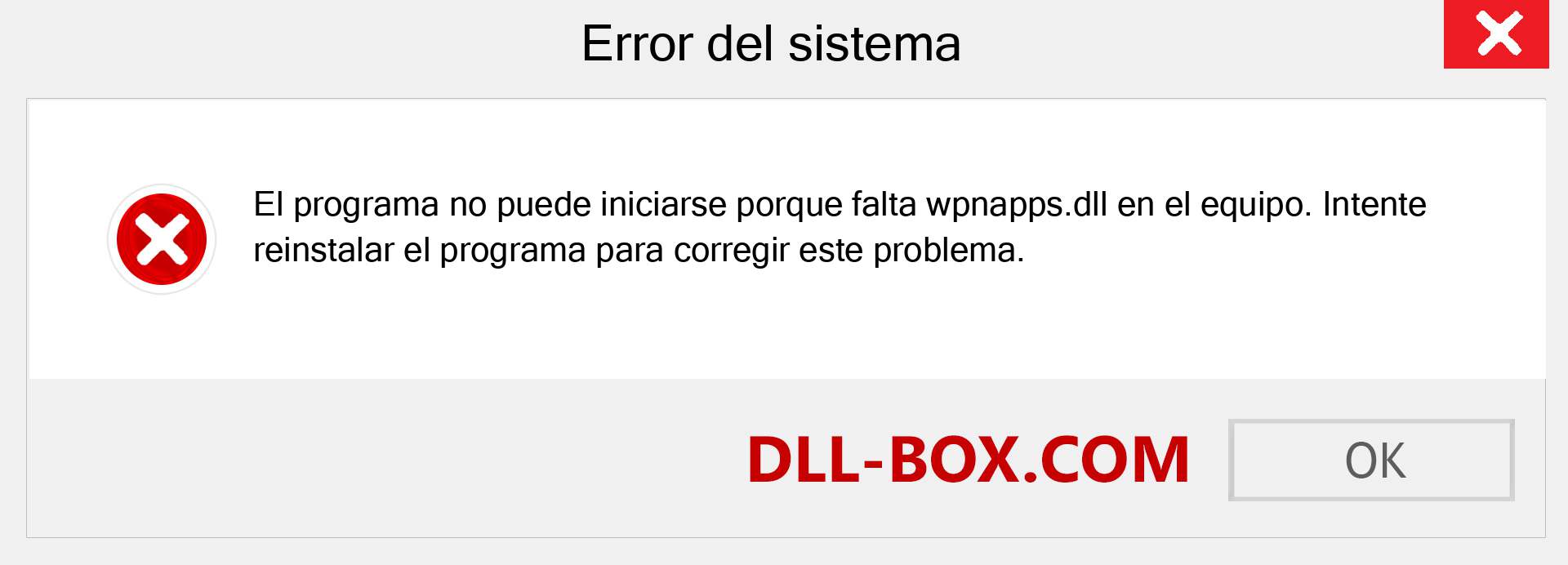 ¿Falta el archivo wpnapps.dll ?. Descargar para Windows 7, 8, 10 - Corregir wpnapps dll Missing Error en Windows, fotos, imágenes